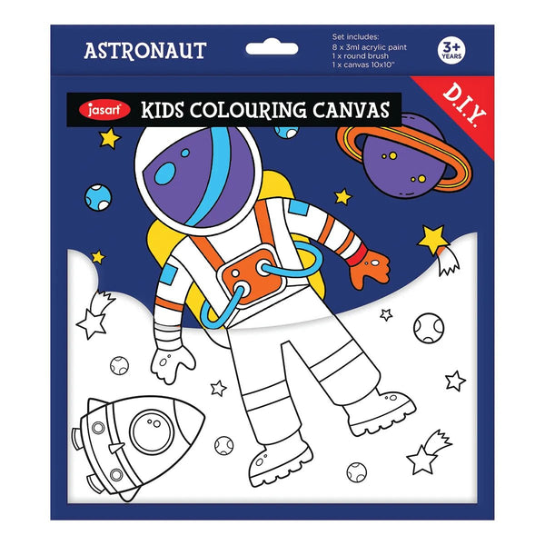 Jasart Kid’s Colouring Canvas SET: Astronaut - The Page and Prose Booksellers