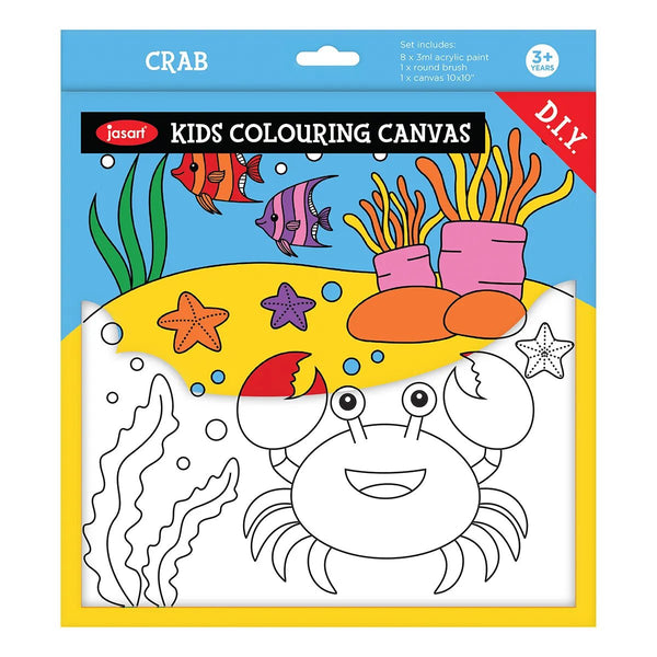Jasart Kid’s Colouring Canvas SET: Crab - The Page and Prose Booksellers