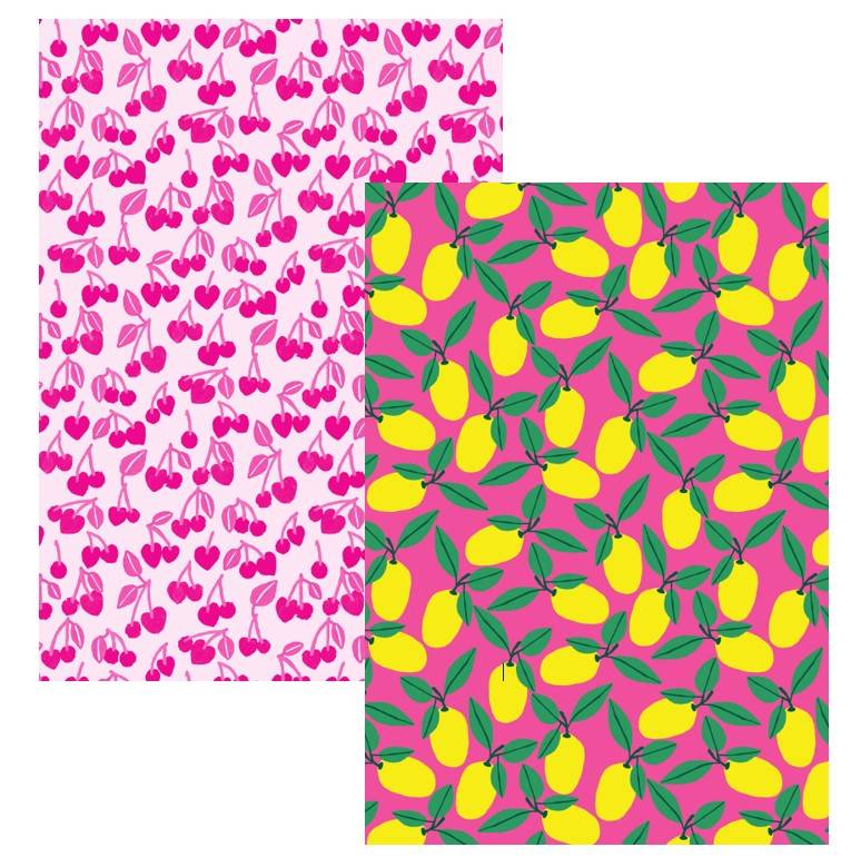 Lemons and Cherries Wrap by Roger la Borde - Single Sheet