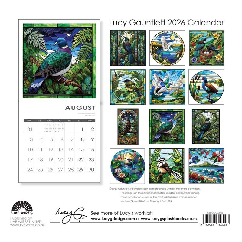 2026 Lucy Gauntlet Wall Calendar - The Page and Prose Booksellers