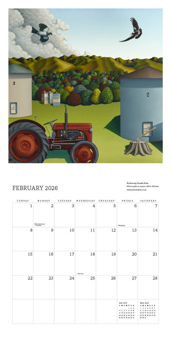 2026 The Landscape in Contemporary New Zealand Art Calendar - The Page and Prose Booksellers