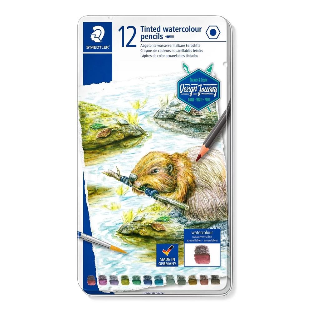 Staedtler Tinted Watercolour Pencils Tin of 12