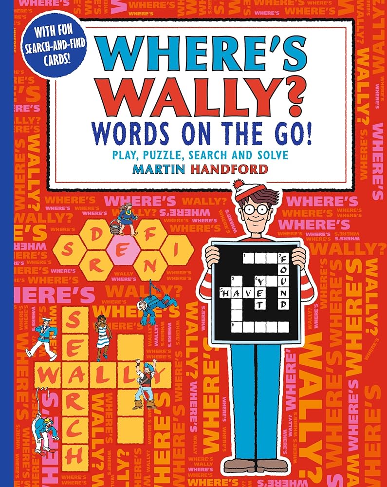 Walker Books Ltd Wheres Wally? Words on the Go! Play, Puzzle, Search and Solve. cover image