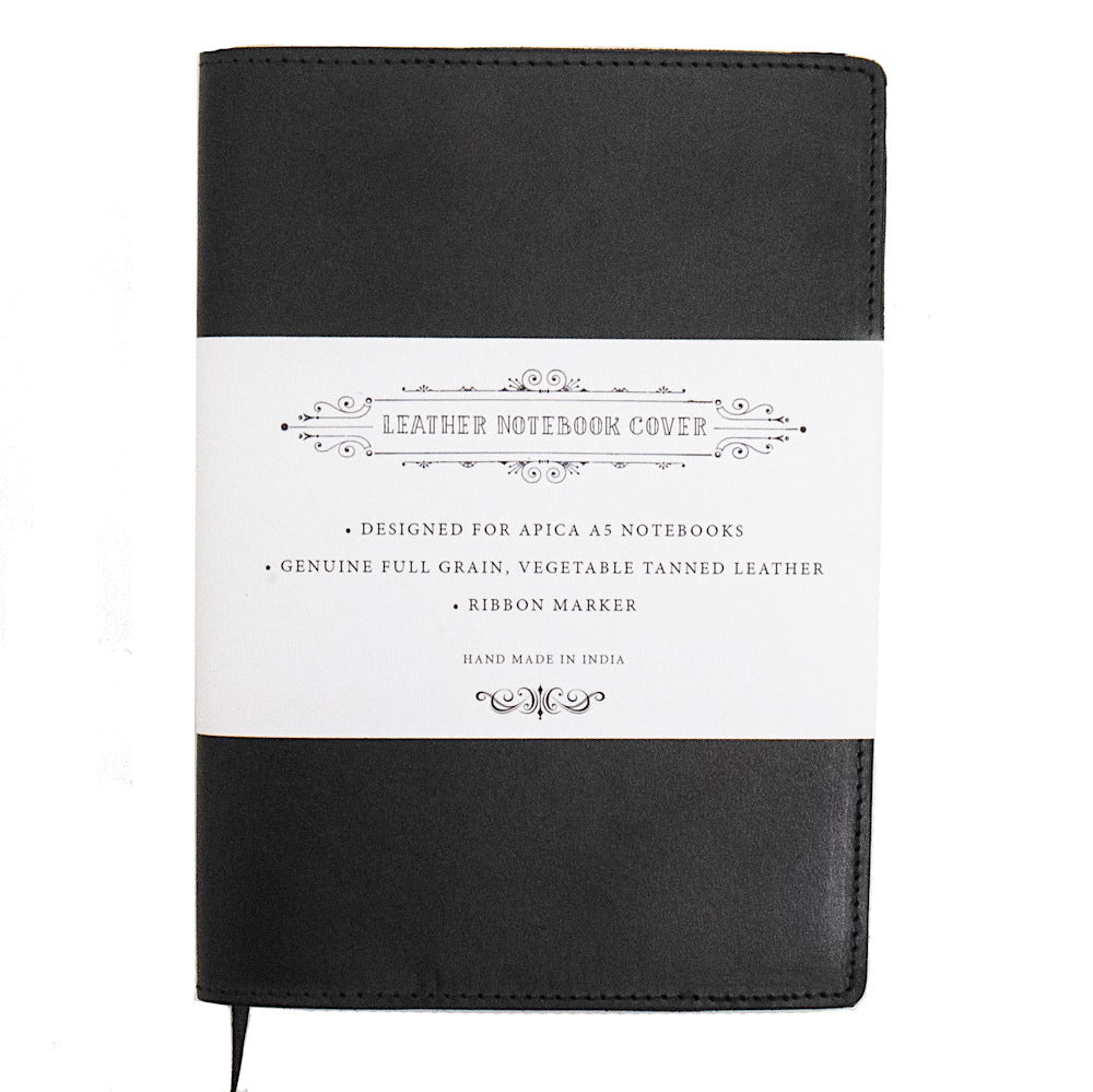 Hello Sunday A5 Black Leather Notebook Cover with Notebook