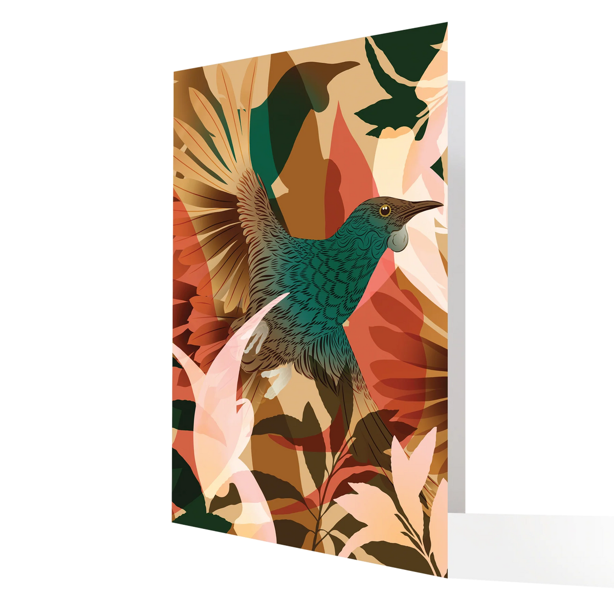 Tūī Whenua A4 Greeting Card by Flox