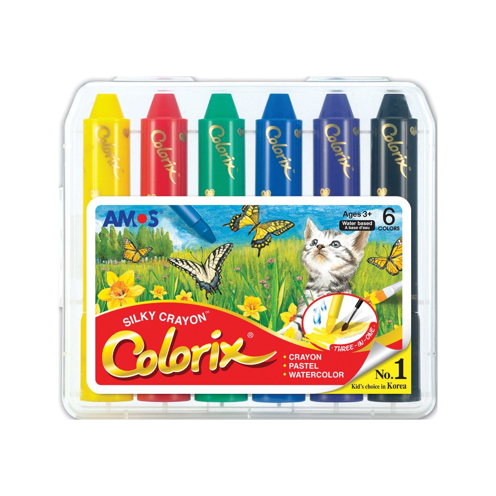 Amos Silky Crayon Classic Colours Pack of 6