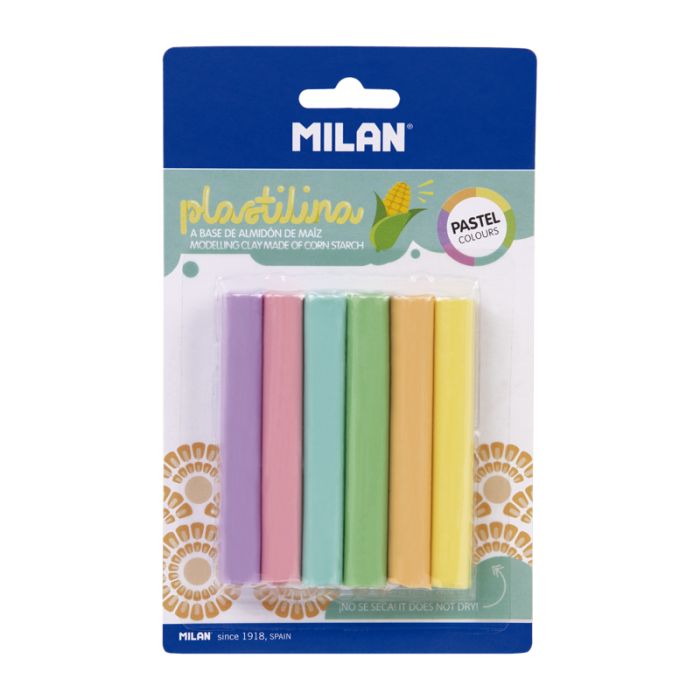 Milan Plastilina Modelling Clay Set of 6 Pastel Colours