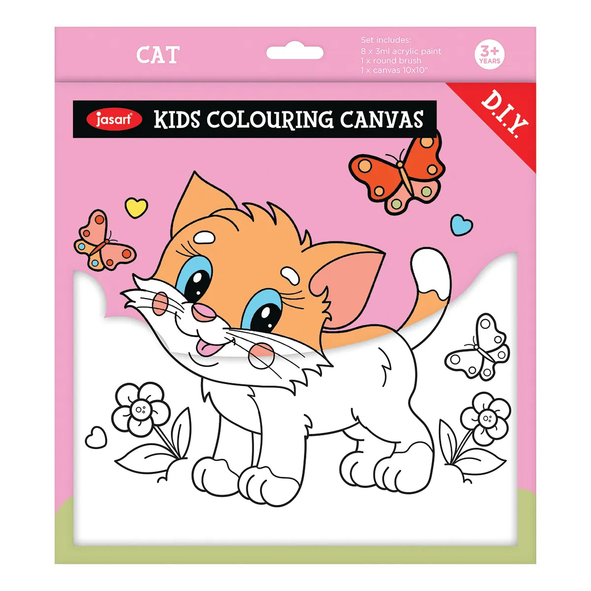 Jasart Kid’s Colouring Canvas SET: Cat