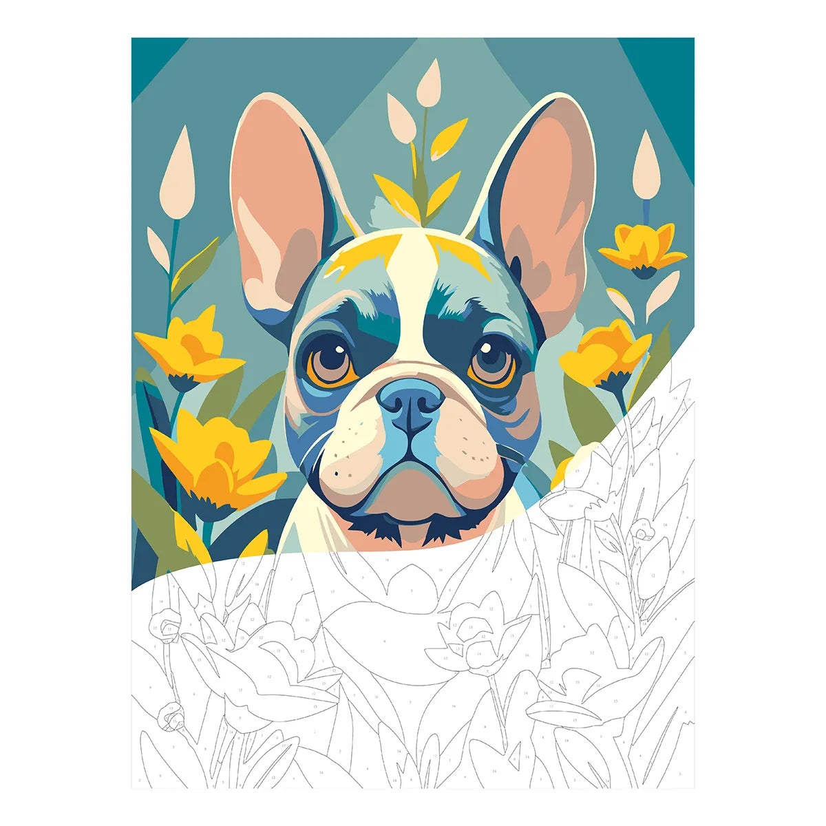 Byron Paint by Numbers Canvas, Paint & Brushes Kit: Frenchie