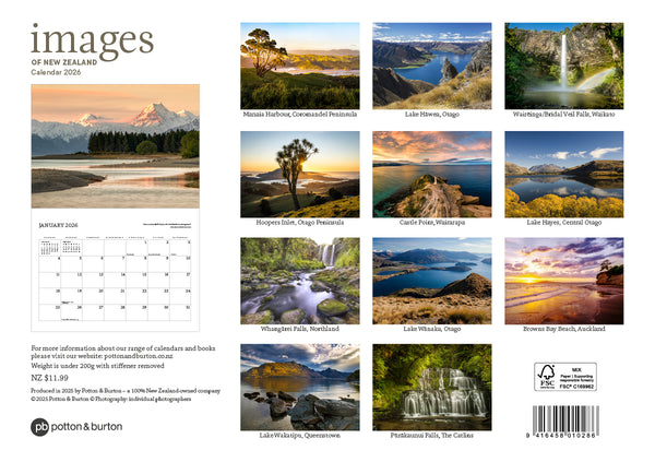2026 Images of New Zealand Calendar