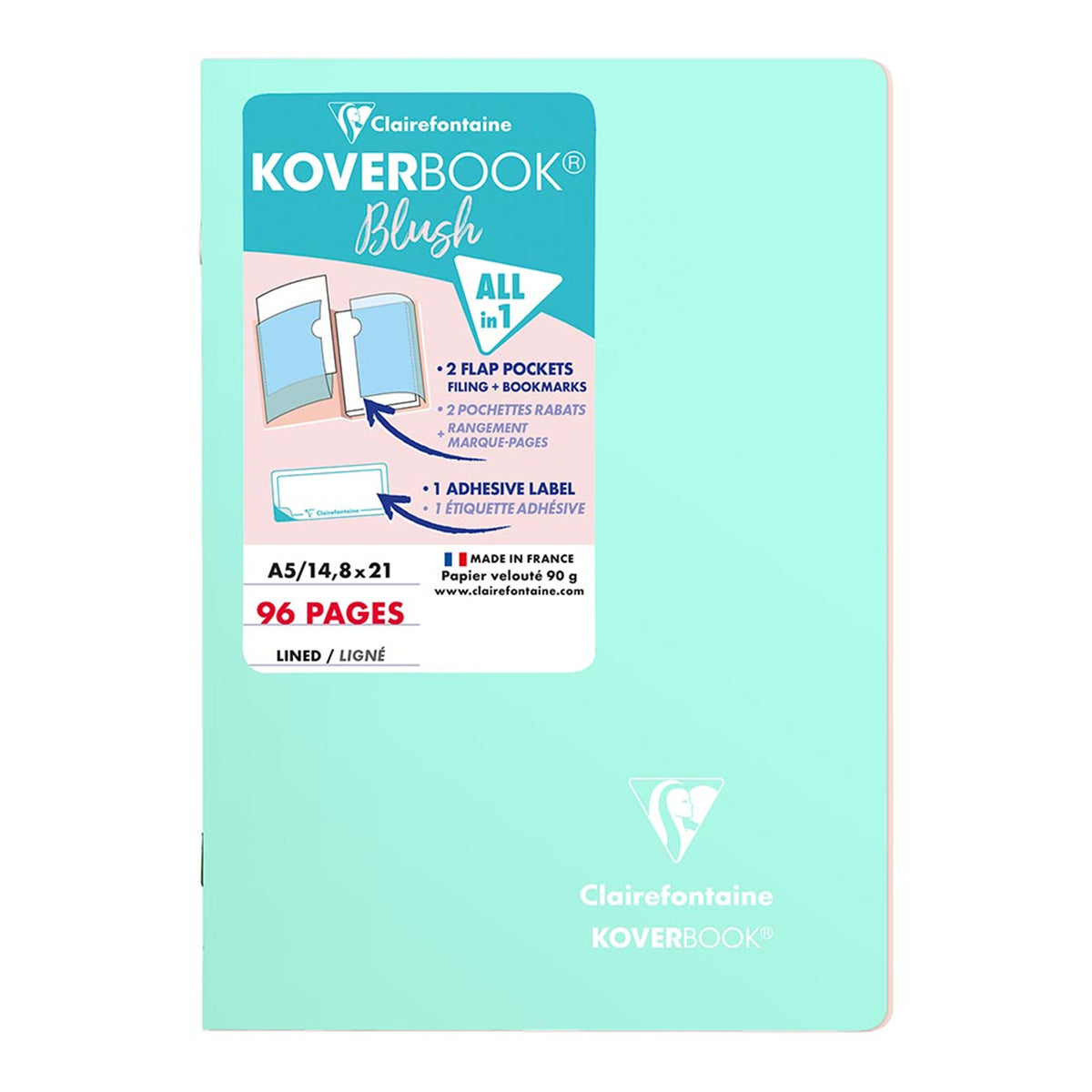 Koverbook Blush A5 Lined Mint Notebook