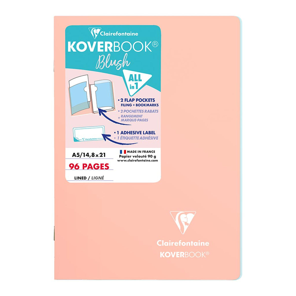 Koverbook Blush A5 Lined Coral Notebook