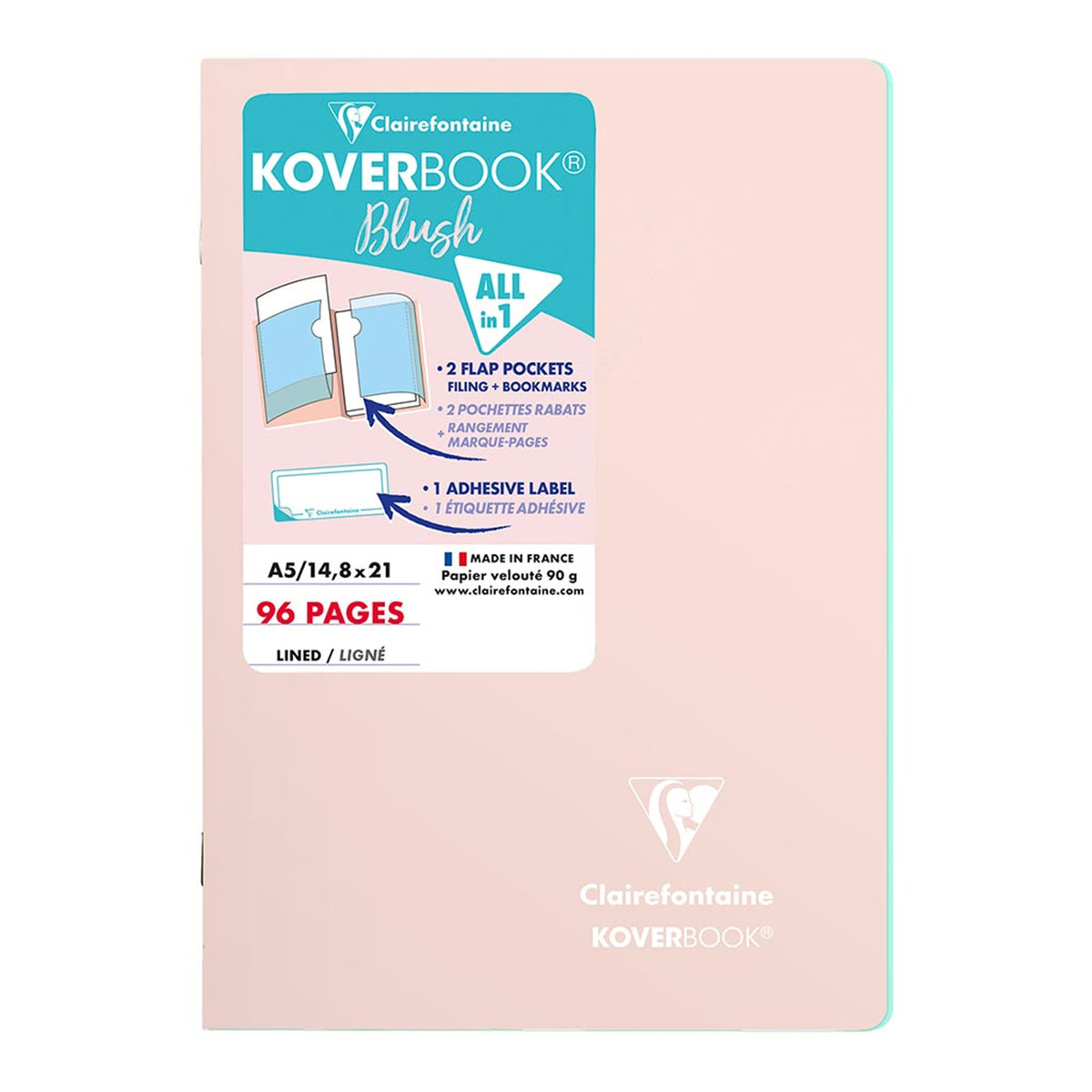 Koverbook Blush A5 Lined Powder Pink Notebook