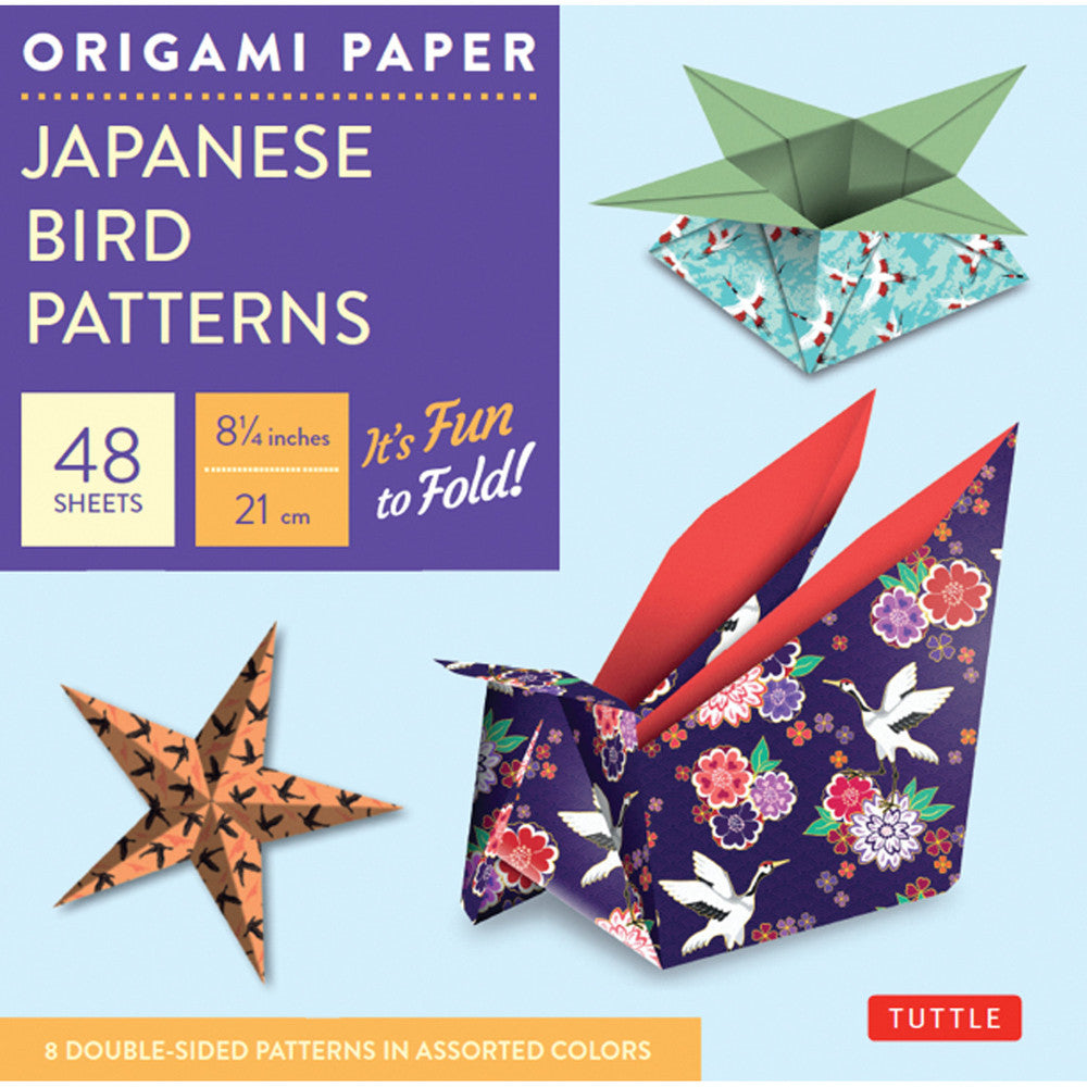 Origami Paper: Japanese Bird Patterns (21cm x 21cm)