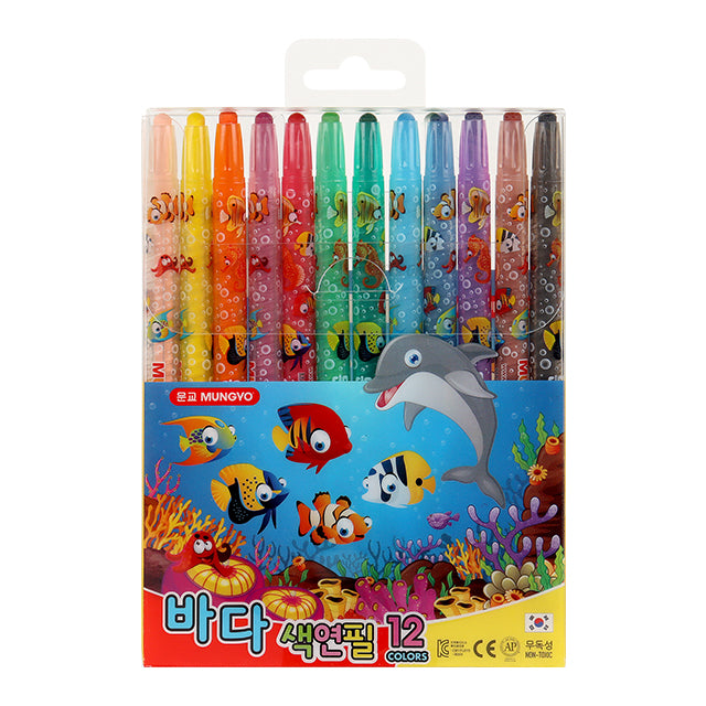 Mungyo Twist-Up Crayons - 12 Colours