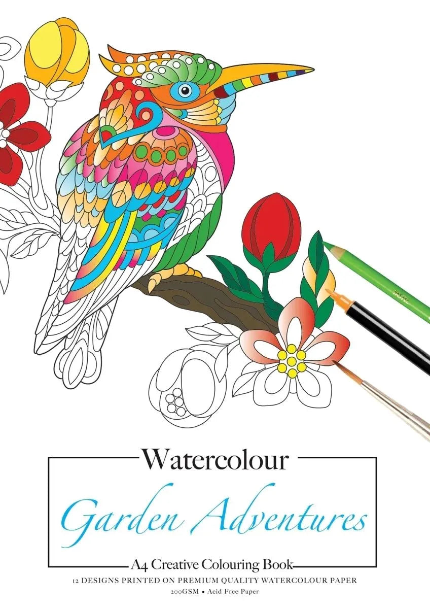 Garden Adventures: Jasart A4 Adult Colouring Book