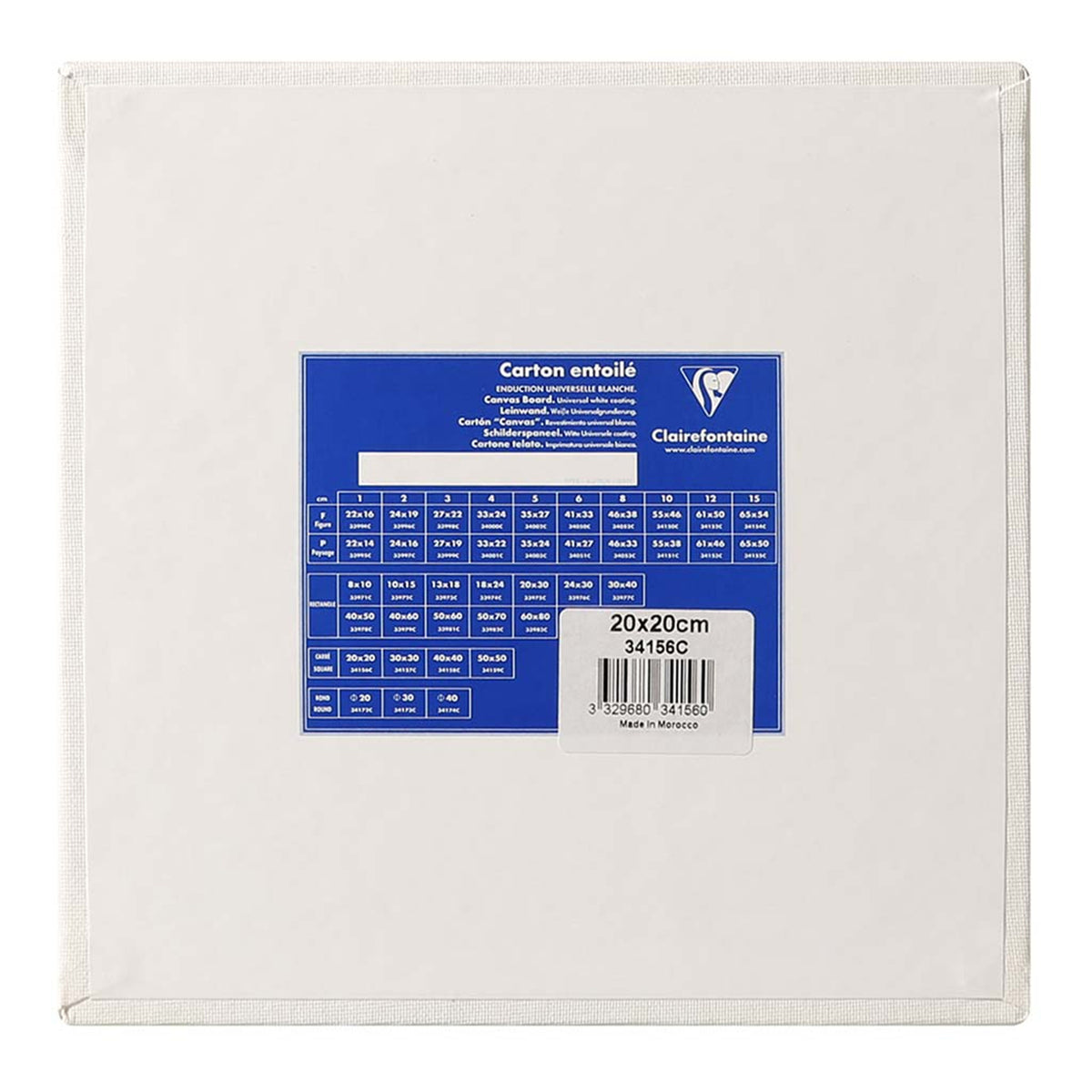 Clairefontaine Canvas Board Square White 20 x 20cm