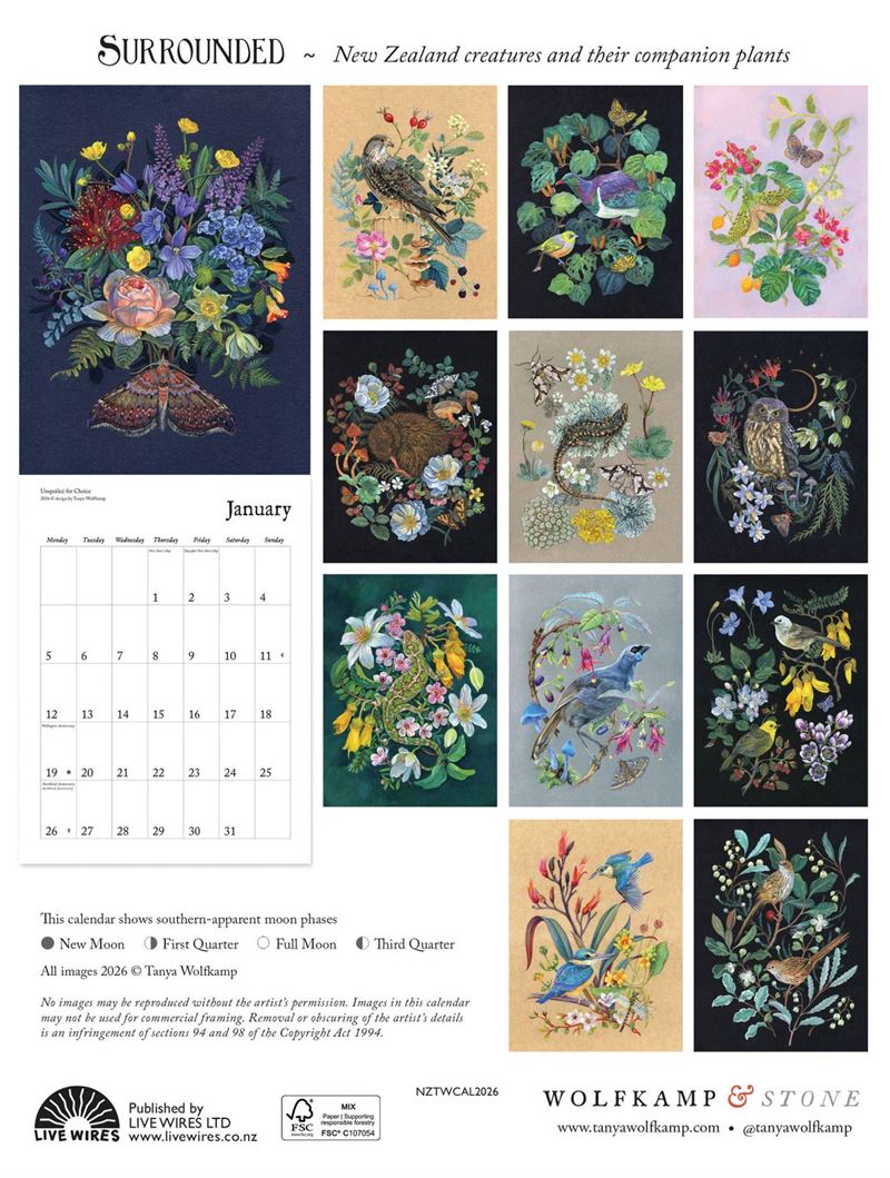 2026 Clare Reilly NZ Wall Calendar