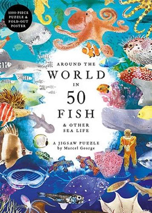 Around the World in 50 Fish 1000 Piece Puzzle - The Page and Prose Booksellers