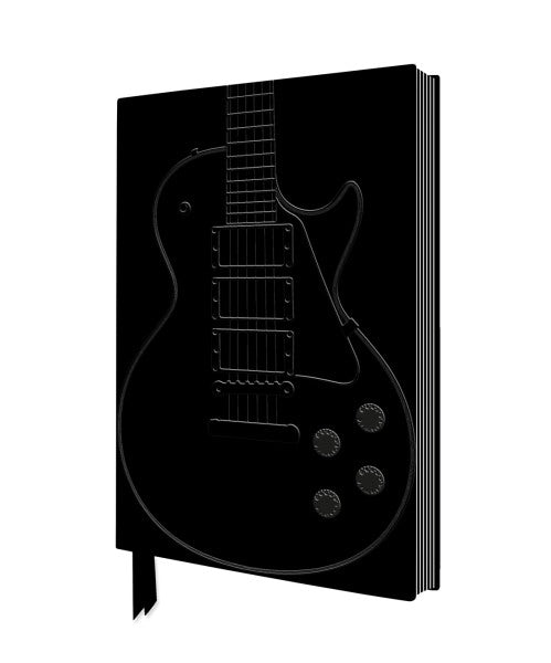 Black Gibson Guitar Artisan Art Lined Notebook in Vegan Leather - The Page and Prose Booksellers