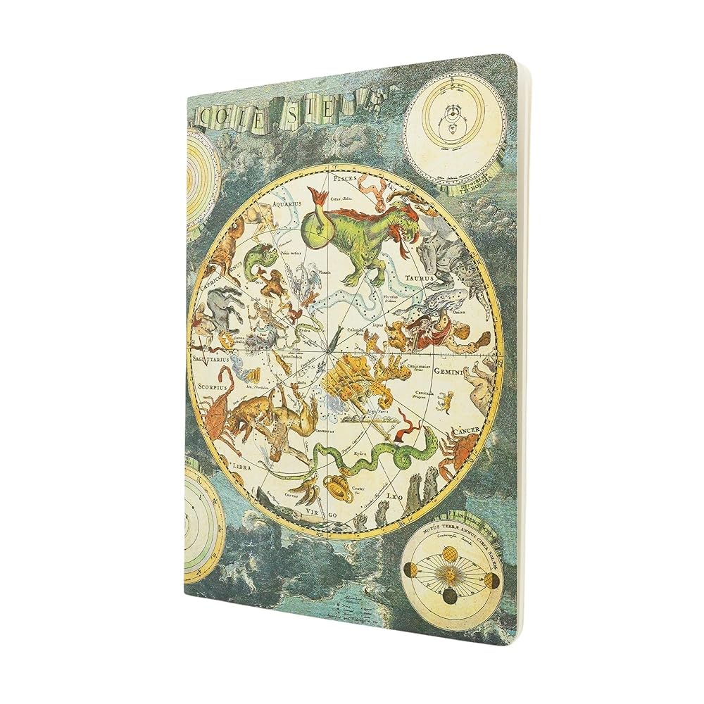 Celestial Planisphere A4 Dot Grid Softcover Cahier, 80pg, 100GSM by Paperblanks (Early Cartography) - The Page and Prose Booksellers