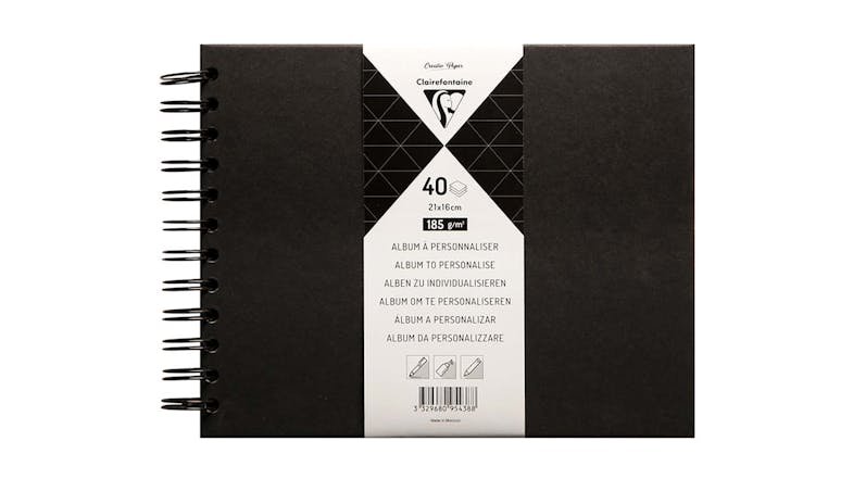 Clairefontaine Hardcover Album 21x16cm Black - The Page and Prose Booksellers