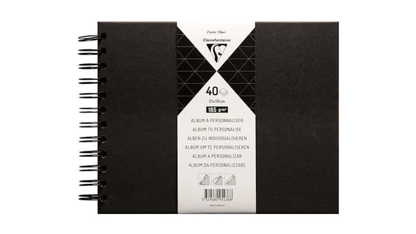 Clairefontaine Hardcover Album 21x16cm Black - The Page and Prose Booksellers