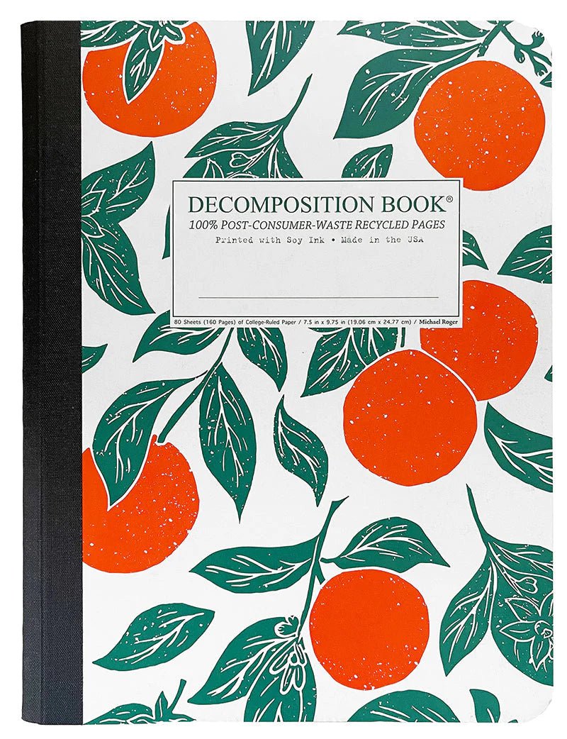 Decomposition - Notebook - Ruled - Large - Oranges - The Page and Prose Booksellers