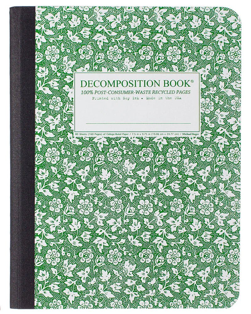 Decomposition - Notebook - Ruled - Large - Parsley - The Page and Prose Booksellers