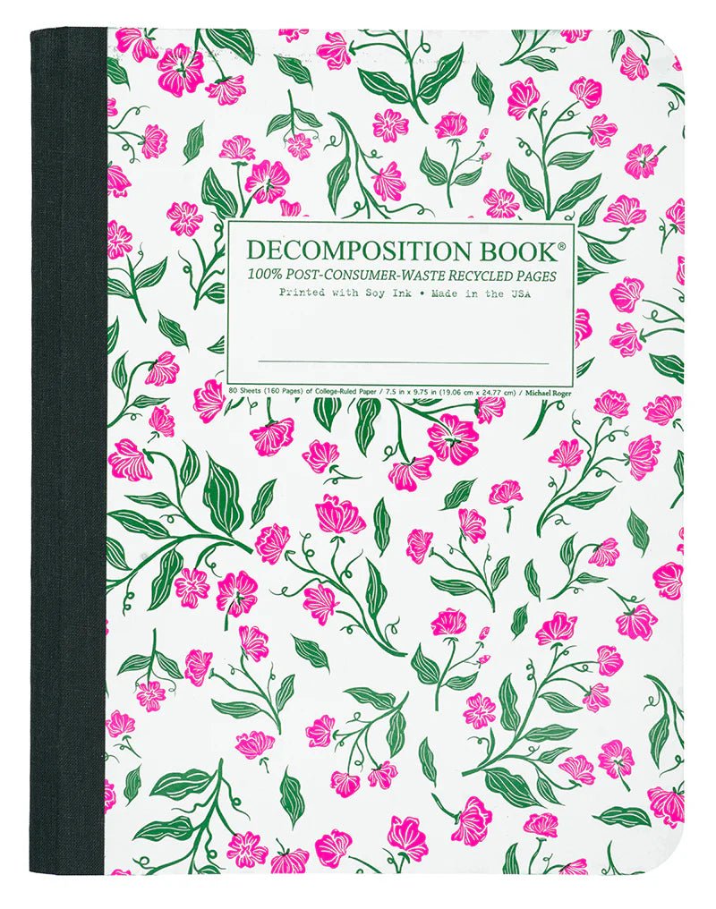Decomposition - Notebook - Ruled - Large - Sweet Peas - The Page and Prose Booksellers