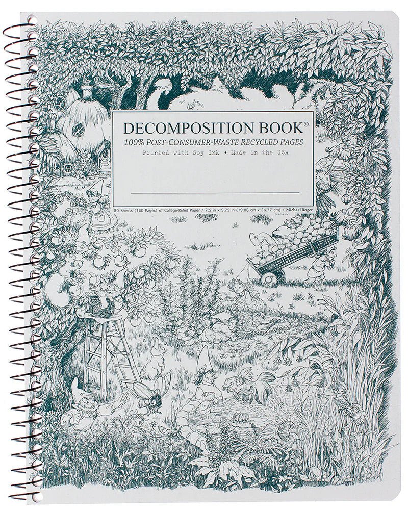 Decomposition - Spiral Notebook - Ruled - Large - Gardening Gnomes - The Page and Prose Booksellers