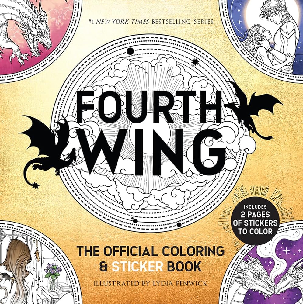 Fourth Wing: The Official Coloring & Sticker Book (Includes 2 Pages of Stickers to Color) (Dover Adult Coloring Books) - The Page and Prose Booksellers