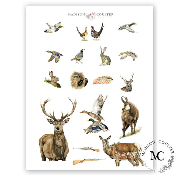 Hunting Stickers by Madison Coulter - per sheet - The Page and Prose Booksellers