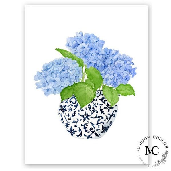Hydrangea Watercolour Print by Madison Coulter A4 - The Page and Prose Booksellers