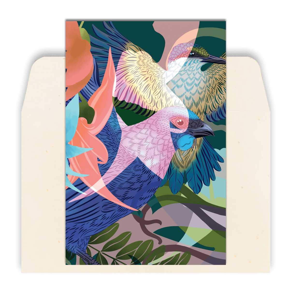 Kōtare & Kōkako Standard Greeting Card by Flox - The Page and Prose Booksellers