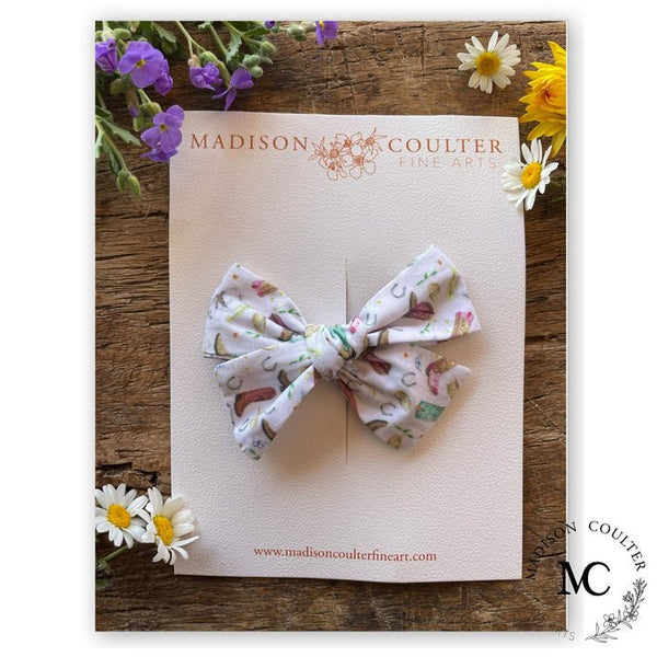 Pinwheel Bow Hair Clip by Madison Coulter - The Page and Prose Booksellers