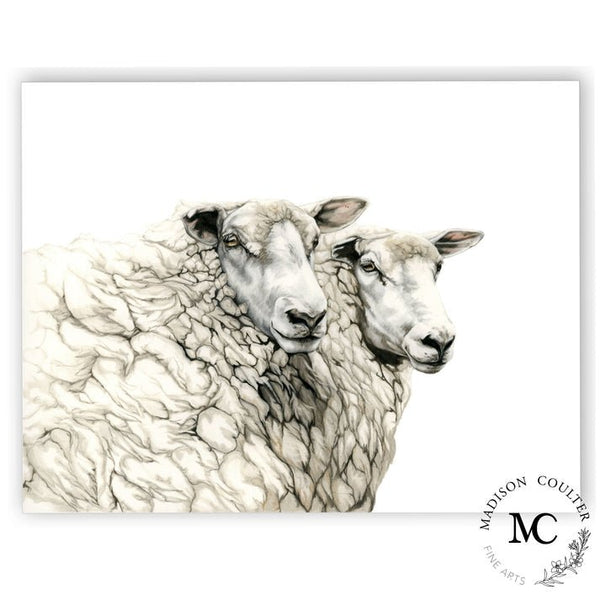 Portrait of Sheep Print by Madison Coulter A4 - The Page and Prose Booksellers