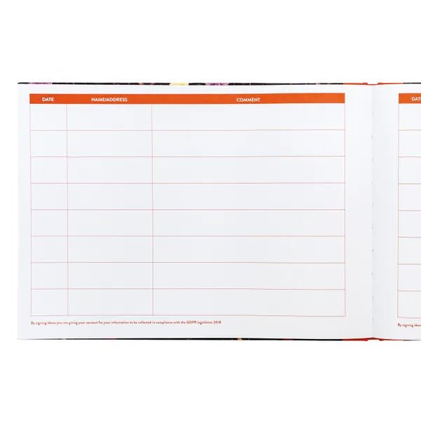 Pukka Bloom Guest Book Black - The Page and Prose Booksellers