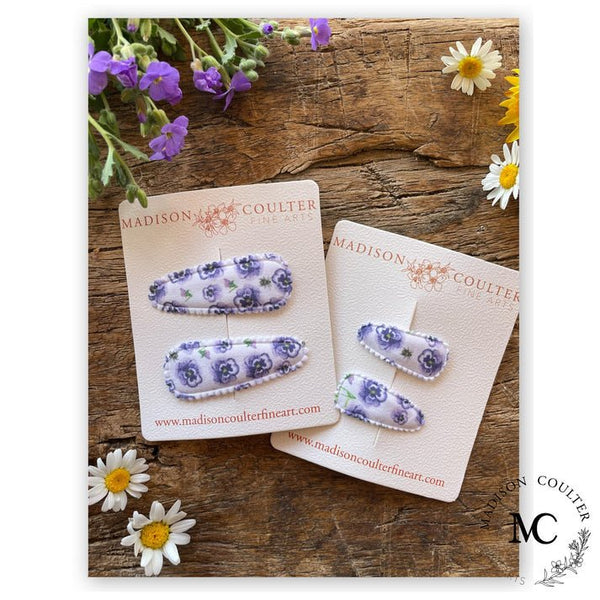 SMALL Pansy Snap Hair Clip by Madison Coulter - The Page and Prose Booksellers