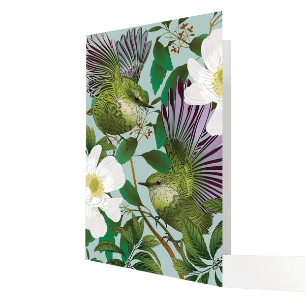 Titipounamu & Karamu A4 Greeting Card by Flox - The Page and Prose Booksellers