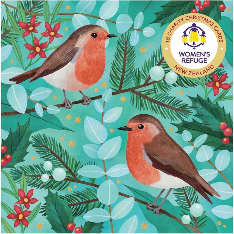 Women’s Refuge Charity Christmas Cards (Robins) - The Page and Prose Booksellers